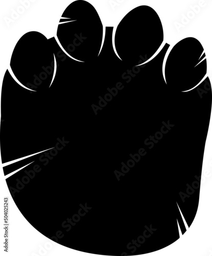 Brachiosaurus Dinosaur Black Paw Silhouette With Claws Print Logo Design. Vector Hand Drawn Illustration Isolated On White Background
