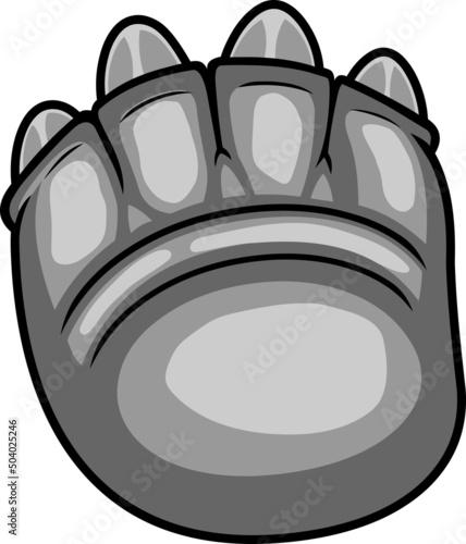 Brachiosaurus Dinosaur Paw With Claws Print Logo Design. Vector Hand Drawn Illustration Isolated On White Background