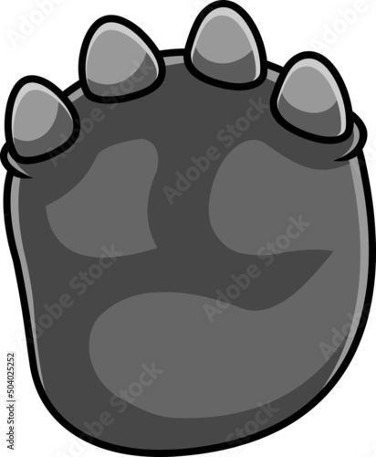 Bottom Brachiosaurus Dinosaur Paw With Claws Print Logo Design. Vector Hand Drawn Illustration Isolated On White Background