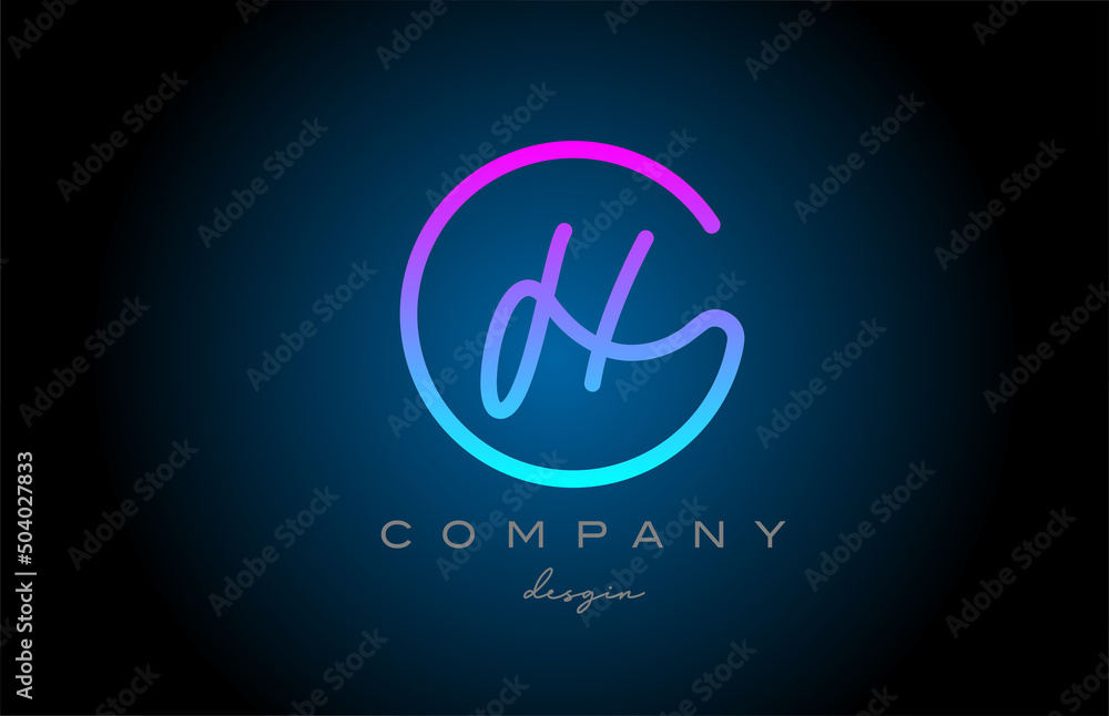 pink H alphabet letter logo icon design. Handwritten connected creative template for company and business pink H alphabet letter logo icon design. Handwritten connected creative template for company and business