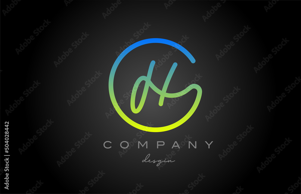 H green alphabet letter logo icon design. Handwritten connected creative template for company and business H green alphabet letter logo icon design. Handwritten connected creative template for company and business
