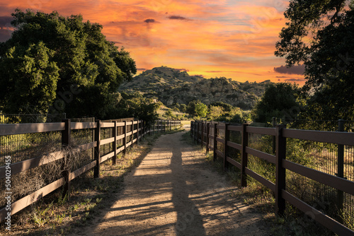 Sunrise view of equestrian ...