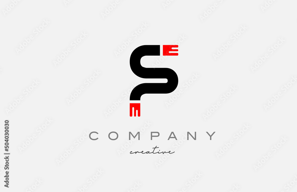 F black and red alphabet letter logo icon design. Creative template suitable for a company or business F black and red alphabet letter logo icon design. Creative template suitable for a company or business