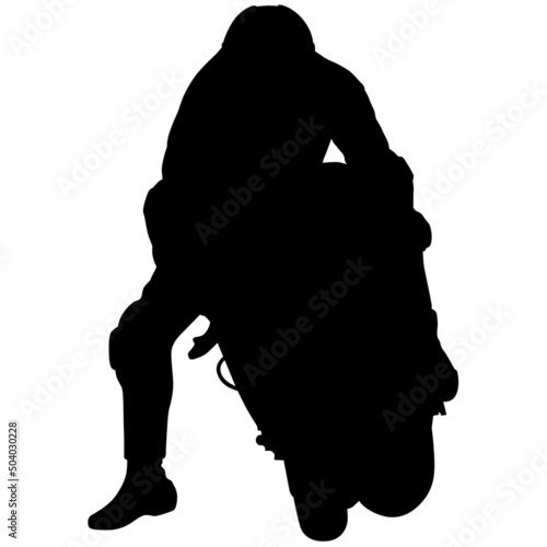 In the Drift on the brake Superbike racing motorcycle, Motorcycle cyclist, MotoGP Bike, British Superbike, Isle of Man TT, Moto2 motorcycle with the racer. silhouette