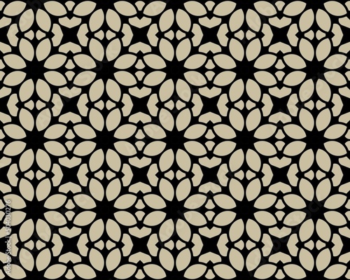 Seamless pattern of floral squares in gray and black that can be used for wallpapers and tiles