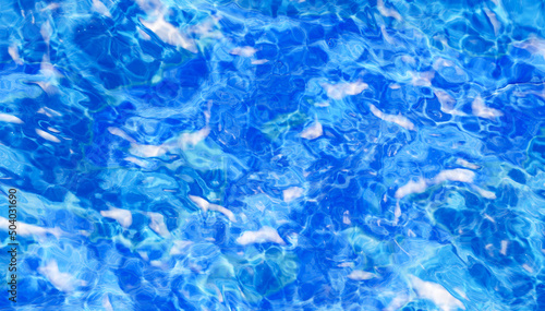 Ocean water, top view. Reflection of the water surface in a swimming pool, 3d render. Abstraction of the water surface in the sea