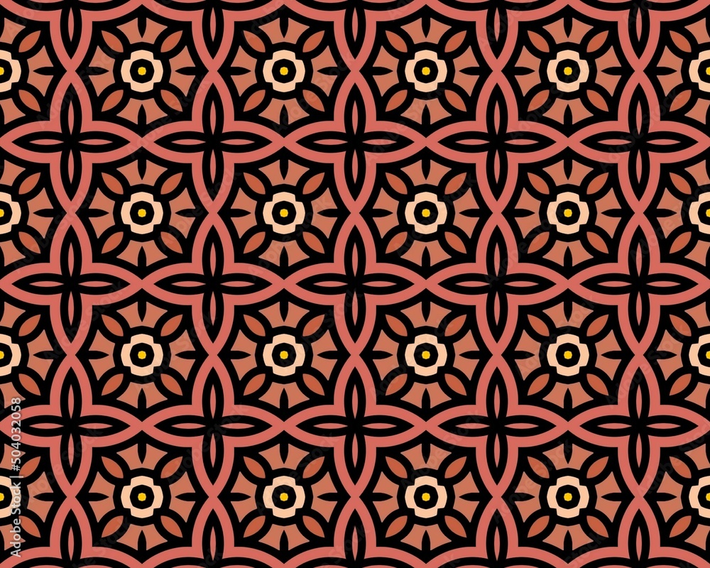 Brown abstract patterned seamless background with different shapes for wallpapers