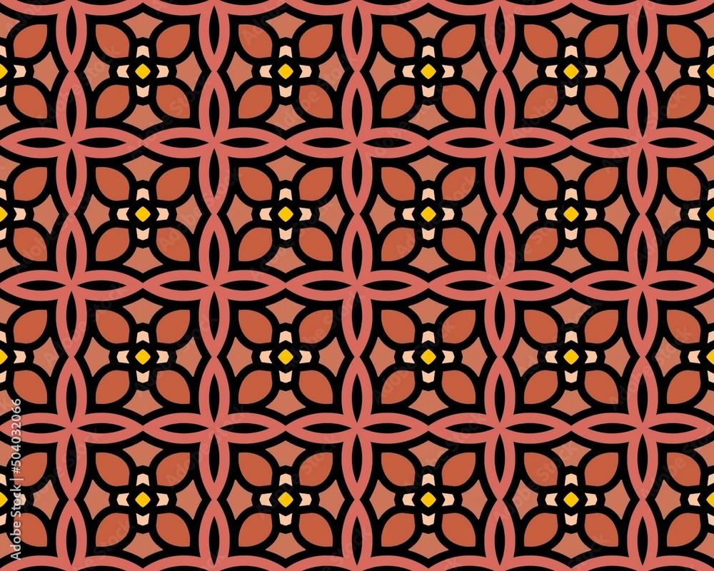 Seamless tile pattern with floral ornament