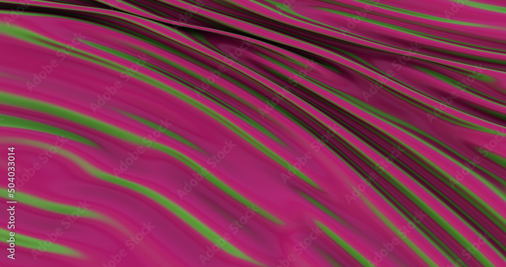 Obraz premium pink and green fabric texture background, abstract, 3D render, pink and green soft silk fabric.