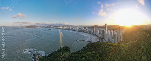 Sunset in the beautiful city of Balneário Camboriu on the north point with the FG Big Wheel