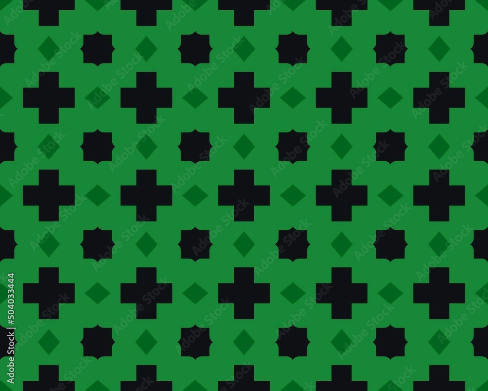 An illustration of a seamless black and green square tile pattern An illustration of a seamless black and green square tile pattern