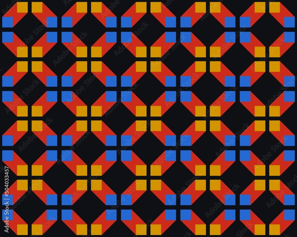 Illustration of a seamless colorful square and rhombus tile pattern Illustration of a seamless colorful square and rhombus tile pattern