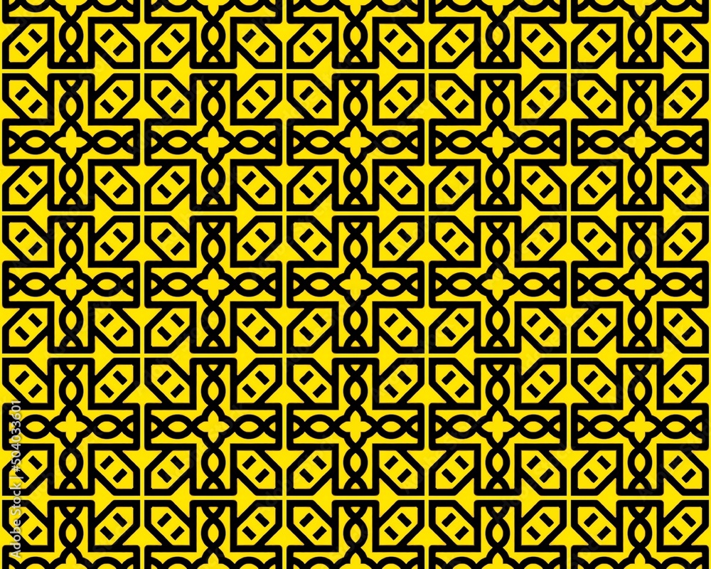 Illustration of a seamless tile pattern in a yellow color perfect for background or wallpaper Illustration of a seamless tile pattern in a yellow color perfect for background or wallpaper
