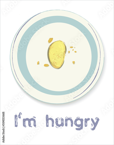 vector flat poster illustration the problem of hunger in undeveloped countries