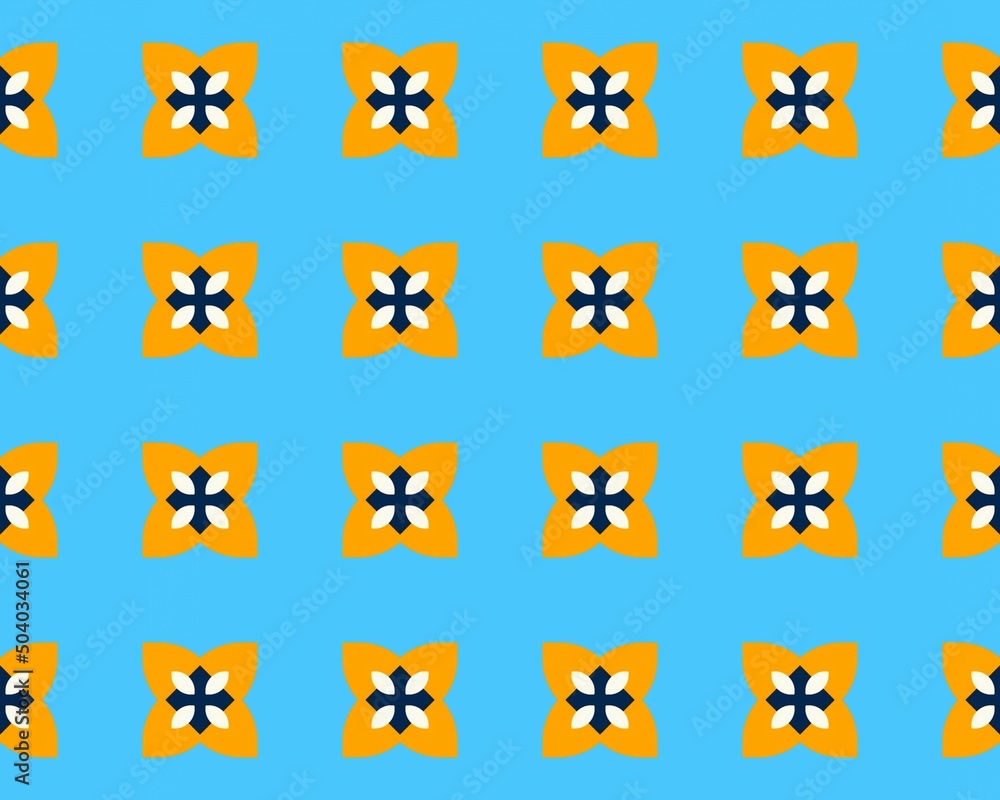 Fototapeta premium Seamless illustration of colorful tile pattern for background or wallpaper