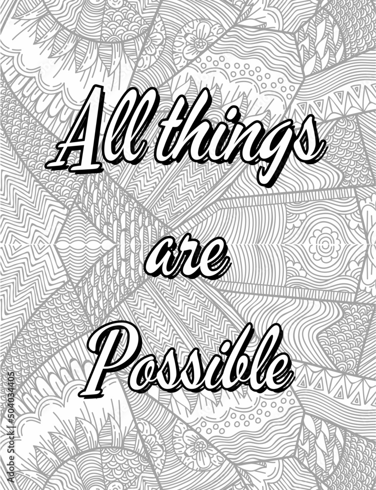 Inspirational Motivational quotes coloring pages, positive Affirmations