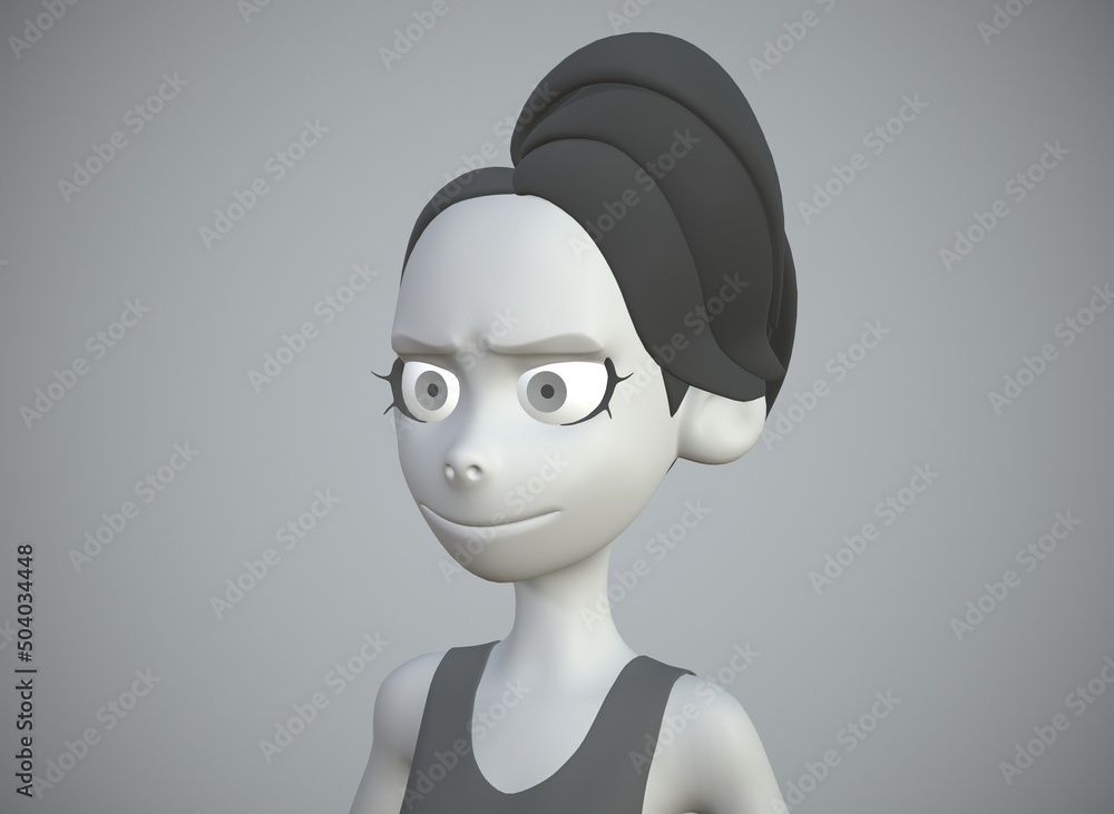 stylized cartoon female character 3d-rendering very cute stylized cartoon female character 3d-rendering very cute