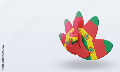 3d International yoga day Bolivia flag rendering right view