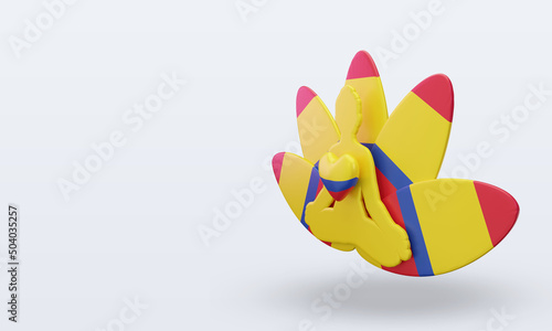 3d International yoga day Colombia flag rendering right view