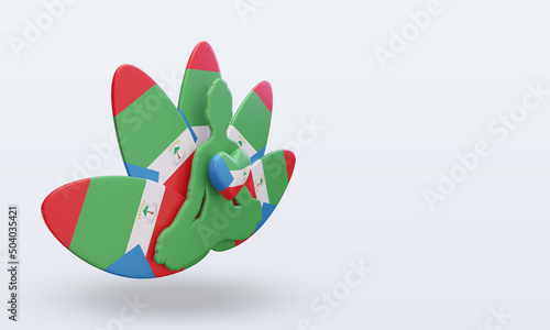 3d International yoga day Equatorial Guinea flag rendering left view