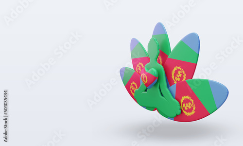 3d International yoga day Eritrea flag rendering right view