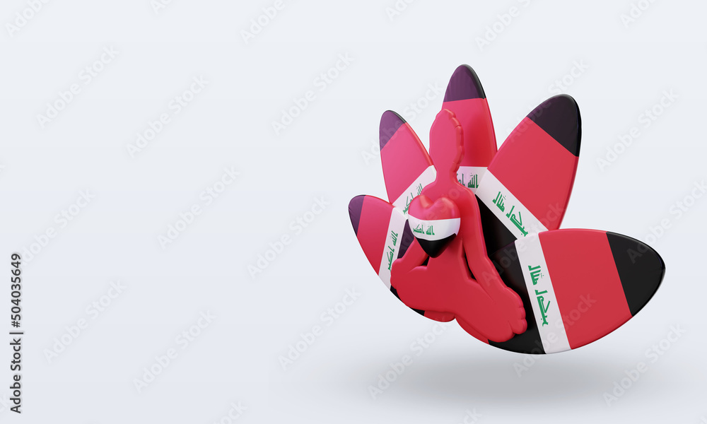 3d International yoga day Iraq flag rendering right view 3d International yoga day Iraq flag rendering right view