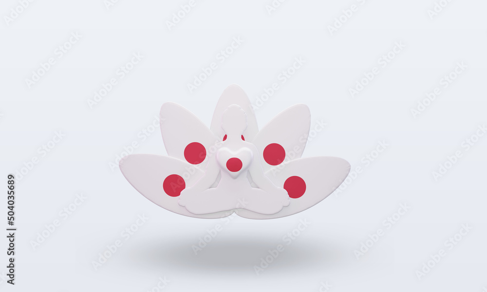 3d International yoga day Japan flag rendering front view 3d International yoga day Japan flag rendering front view