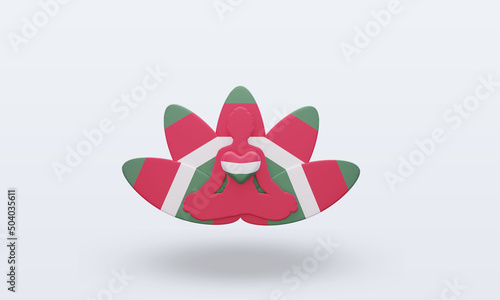 3d International yoga day Hungary flag rendering front view