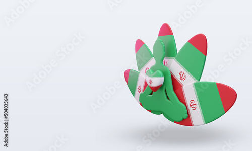 3d International yoga day Iran flag rendering right view