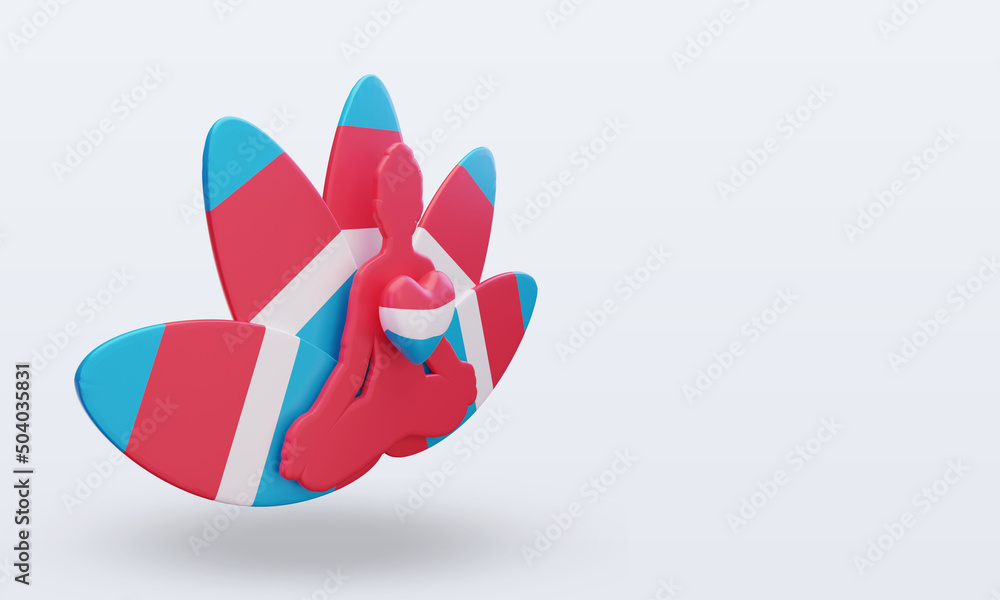 3d International yoga day Luxembourg flag rendering left view 3d International yoga day Luxembourg flag rendering left view