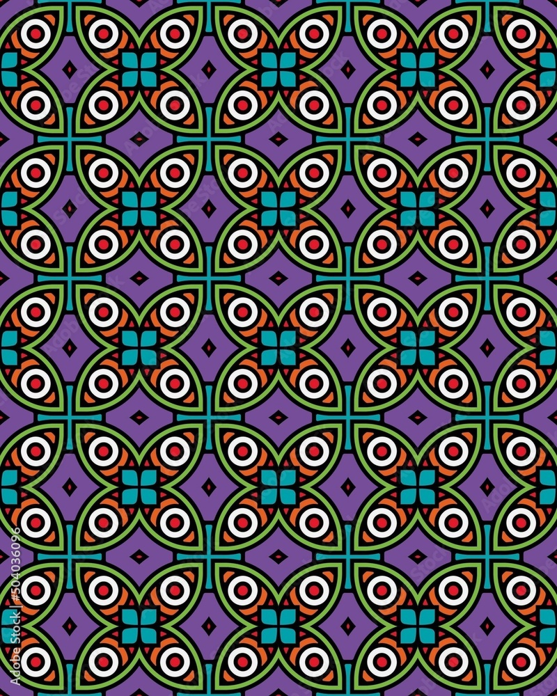 An Illustration of seamless tiles pattern in a purple color