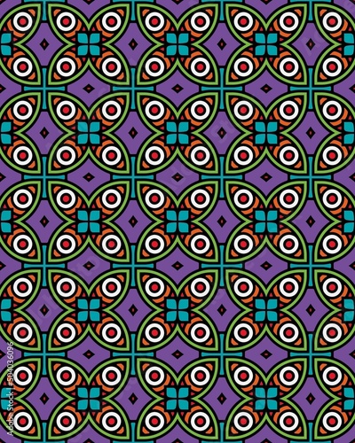 An Illustration of seamless tiles pattern in a purple color
