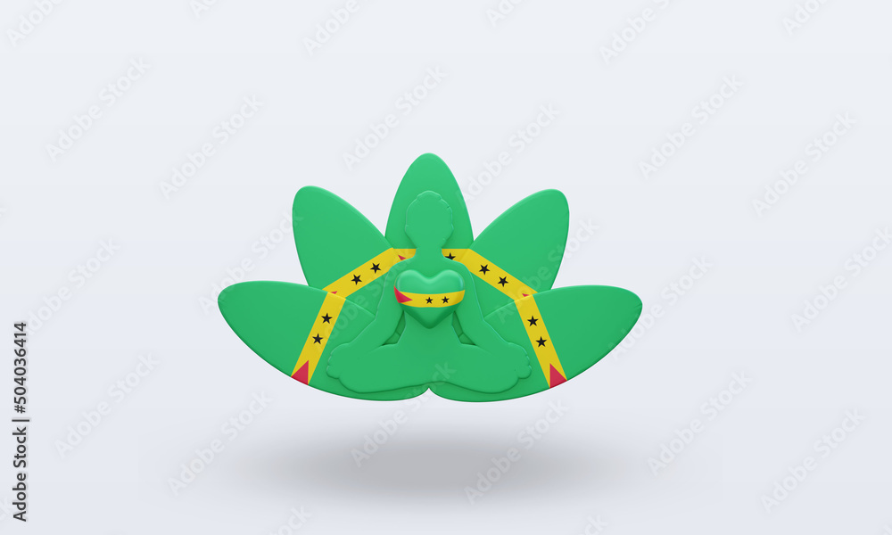Obraz premium 3d International yoga day Sao Tome and Principe flag rendering front view
