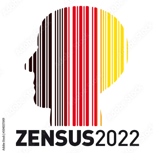 Grafik Zensus 2022 Umriss Kopf als Code