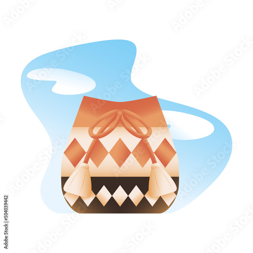 Isolated wayuu backpack Colombian culture Vector illustration