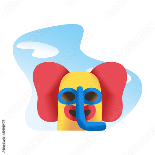 ISolated marimonda mask Colombian folklore Vector illustration photo