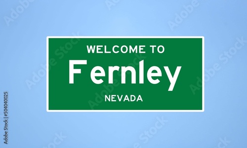 Fernley, Nevada city limit sign. Town sign from the USA.