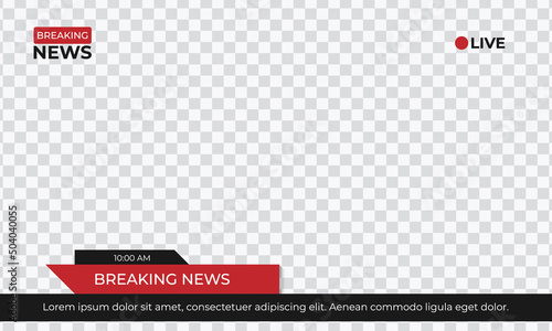 TV news screen mockup. Vector template.