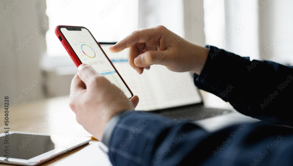 Fototapeta premium Finance Schedules Work Workplace Office Report Company Male Manager