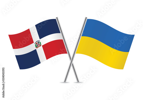 Free Download The Dominican Republic and Ukraine crossed flags. Dominican and Ukrainian flags on white background. Vector icon set. Vector illustration. - GFXLoad
