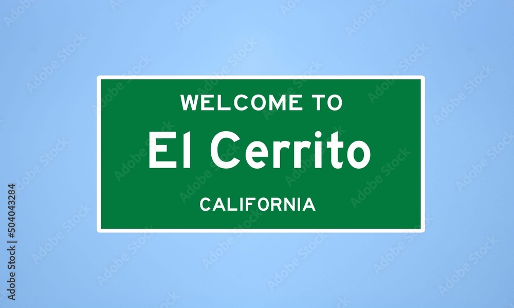 El Cerrito, California city limit sign. Town sign from the USA.