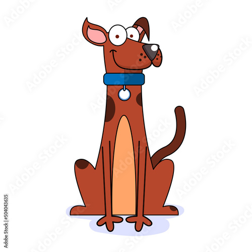 Isolated cute great dane dog breed cartoon Vector illustration