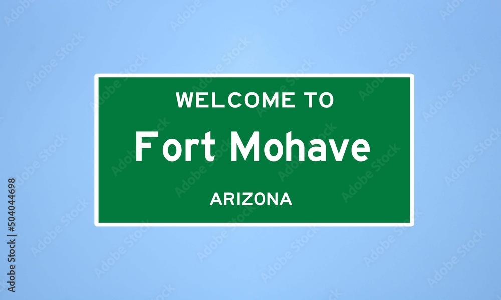 Fort Mohave, Arizona city limit sign. Town sign from the USA.