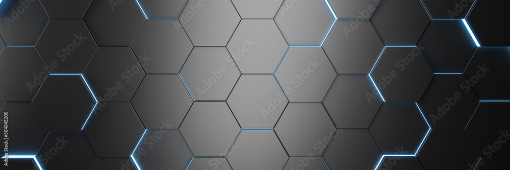 Futuristic and technological hexagonal background. 3d rendering Futuristic and technological hexagonal background. 3d rendering