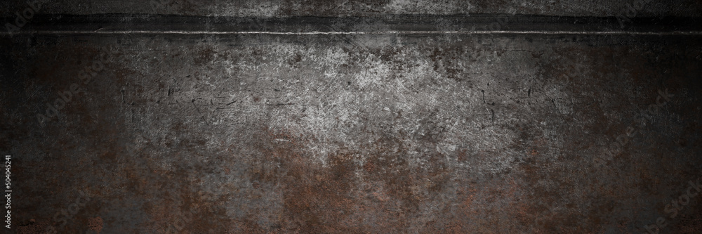 Wheathered rust and scratched steel texture background. 3d illustration - obrazy, fototapety, plakaty 