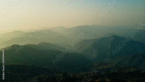 Sunset views of the south San Francisco bay area and hills from the top of Mt Hamilton