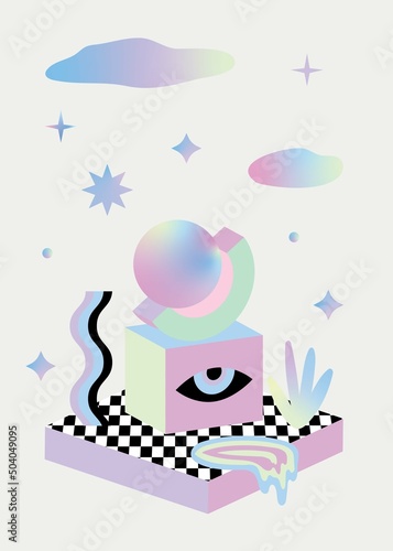 Trippy Psychedelic Acid Poster Illustration Design
