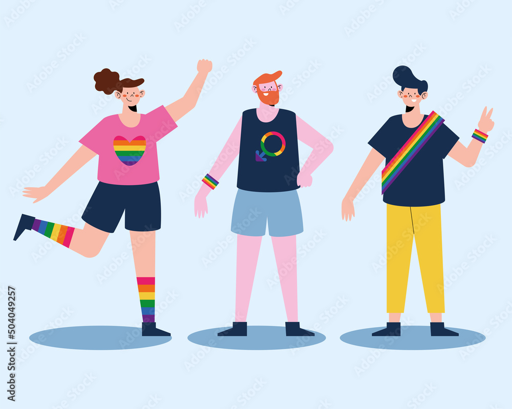 Fototapeta premium three lgbtq persons group