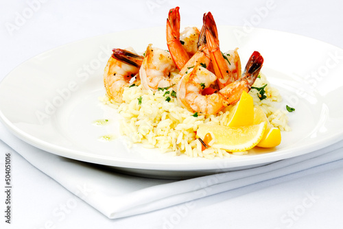 Shrimps on a bed of rice