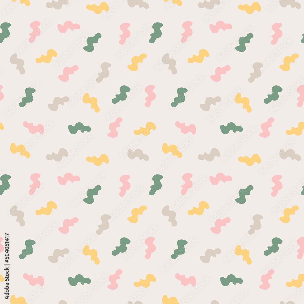 Minimalistic seamless pattern. Simple organic shape